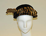 Hat, Abigail Aldridge (American), wool, silk, feathers, American