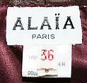 Jacket, Azzedine Alaïa (French (born Tunisia), Tunis 1935–2017 Paris), leather, French