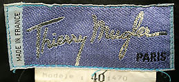 Suit, Mugler (French, founded 1974), wool, French