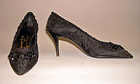 Evening shoes, House of Dior (French, founded 1946), silk, glass, French