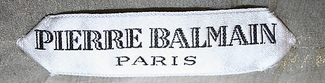 Evening ensemble, House of Balmain (French, founded 1945), silk, metallic thread, French