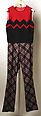 Ensemble, Todd Oldham (American, born 1961), (a) wool, synthetic; (b) wool; (c) silk; (d) rayon; (e, f) leather, American