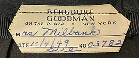 Suit, Bergdorf Goodman (American, founded 1899), (a) wool, silk; (b) silk; (c) wool, American