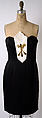 Dinner dress, House of Moschino (Italian, founded 1983), wool, nylon, cotton, metal, Italian
