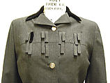 Suit, Gilbert Adrian (American, Naugatuck, Connecticut 1903–1959 Hollywood, California), (a) wool, rayon, silk, abalone; (b) wool, American