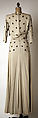 Dress, Gilbert Adrian (American, Naugatuck, Connecticut 1903–1959 Hollywood, California), cotton, plastic, silk, American