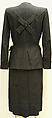 Suit, Gilbert Adrian (American, Naugatuck, Connecticut 1903–1959 Hollywood, California), (a) wool, rayon; (b) wool, American