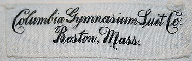 Athletic ensemble, (a–c, f) Columbia Gymnasium Suit Co. (American), (a, d, e) wool; (b, c) cotton; (f) linen, American
