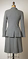 Ensemble, House of Chanel (French, founded 1910), (a–c) wool; (d, e) leather, silk, French