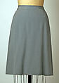 Ensemble, House of Chanel (French, founded 1910), (a–c) wool; (d, e) leather, silk, French