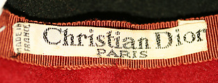 Hat, House of Dior (French, founded 1946), (a) synthetic; (b) synthetic, metal, French