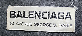 Suit, House of Balenciaga (French, founded 1937), (a) wool, plastic; (b) wool, French