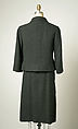 Suit, House of Balenciaga (French, founded 1937), (a) wool, plastic; (b) wool, French