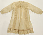 Dress, a,c) cotton, silk; b) cotton, American