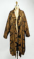 Evening coat, silk, metal, American