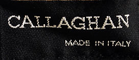 Dress, Callaghan (Italian, founded 1966), a) rayon; b) leather, metal, French