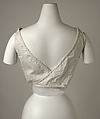 Bodice, cotton, metal, American or European
