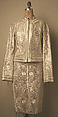 Suit, Rifat Ozbek (British, born Turkey, 1953), silk/polyester, plastic (acrylic), British