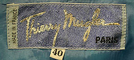 Suit, Mugler (French, founded 1974), a,b) cotton, French