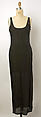 Evening dress, a) silk, synthetic, jet; b) silk, probably British