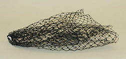 Hat, Saks Fifth Avenue (American, founded 1924), a) raffia, silk
b) veil, American