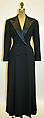 Evening coat, Ralph Lauren (American, born 1939), a) wool, silk; b,c) silk; d,e) silk, mother-of-pearl, American