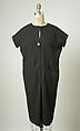 Dress, House of Balenciaga (French, founded 1937), Wool, leather, French
