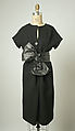 Dress, House of Balenciaga (French, founded 1937), Wool, leather, French