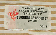 Shirt, Turnbull &amp; Asser (British, founded 1885), cotton, plastic, British