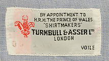 Shirt, Turnbull & Asser (British, founded 1885), cotton, British