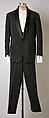 Tuxedo, A. Schiraldi of Napoli Italian, a, b) wool/synthetic, silk; c) cotton; d,e) silk, Italian