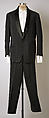 Tuxedo, A. Schiraldi of Napoli (Italian), a, b) wool/synthetic, silk; c) cotton; d,e) silk, Italian