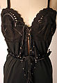 Dress, Zandra Rhodes (British, founded 1969), a) polyester, leather, glass, plastic; b) cotton, synthetic, nylon, British
