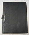Portfolio, a) leather; b) metal, American