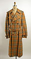 Trench coat, Burberry  British, a,c,d) cotton, plastic; b,e,f) cotton, leather, British