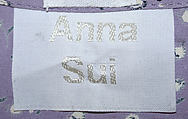 Ensemble, Anna Sui (American, born 1955), a) rayon, cotton, plastic
b) cotton, plastic, American