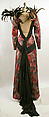 Evening dress, Hanae Mori (French, 1977–2004), synthetic, silk, rhinestone, feathers, Japanese