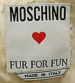 Coat, House of Moschino (Italian, founded 1983), synthetic, Italian