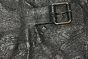 Belt, Issey Miyake (Japanese, 1938–2022), leather, metal, Japanese