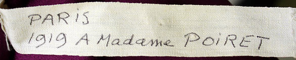 "Paris", Paul Poiret (French, Paris 1879–1944 Paris), silk, wool, metallic thread, French