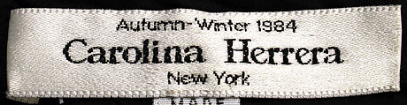 Evening dress, Carolina Herrera (American, born Venezuela, 1939), wool, plastic, glass, synthetic, American