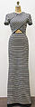 Dress, Oscar de la Renta, LLC. (American, founded 1965), a) wool; b) silk, enamel, metal, leather, American