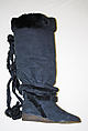 Boots, Andrea Pfister  French, born in Italy, a,b) leather, fur, French