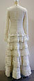 Evening dress, House of Chanel (French, founded 1910), cotton, silk, feathers, plastic, French