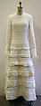 Evening dress, House of Chanel (French, founded 1910), cotton, silk, feathers, plastic, French