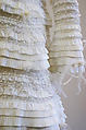 Evening dress, House of Chanel (French, founded 1910), cotton, silk, feathers, plastic, French
