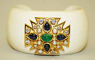 Bracelet, House of Chanel (French, founded 1910), ivory, gold, precious gems, French