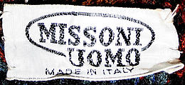 Coat, Missoni (Italian, founded 1953), wool, cotton blend, wood, Italian
