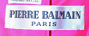 Evening ensemble, House of Balmain (French, founded 1945), a) silk; b) silk, synthetic, French