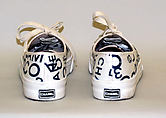 Tennis shoes, House of Chanel (French, founded 1910), a,b) cotton, rubber, nylon, French